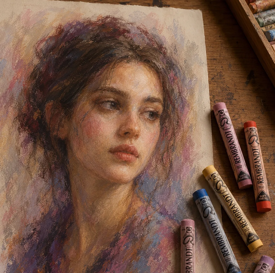 پاستل گچی 22 رنگ رمبرانت مدل ARTIST