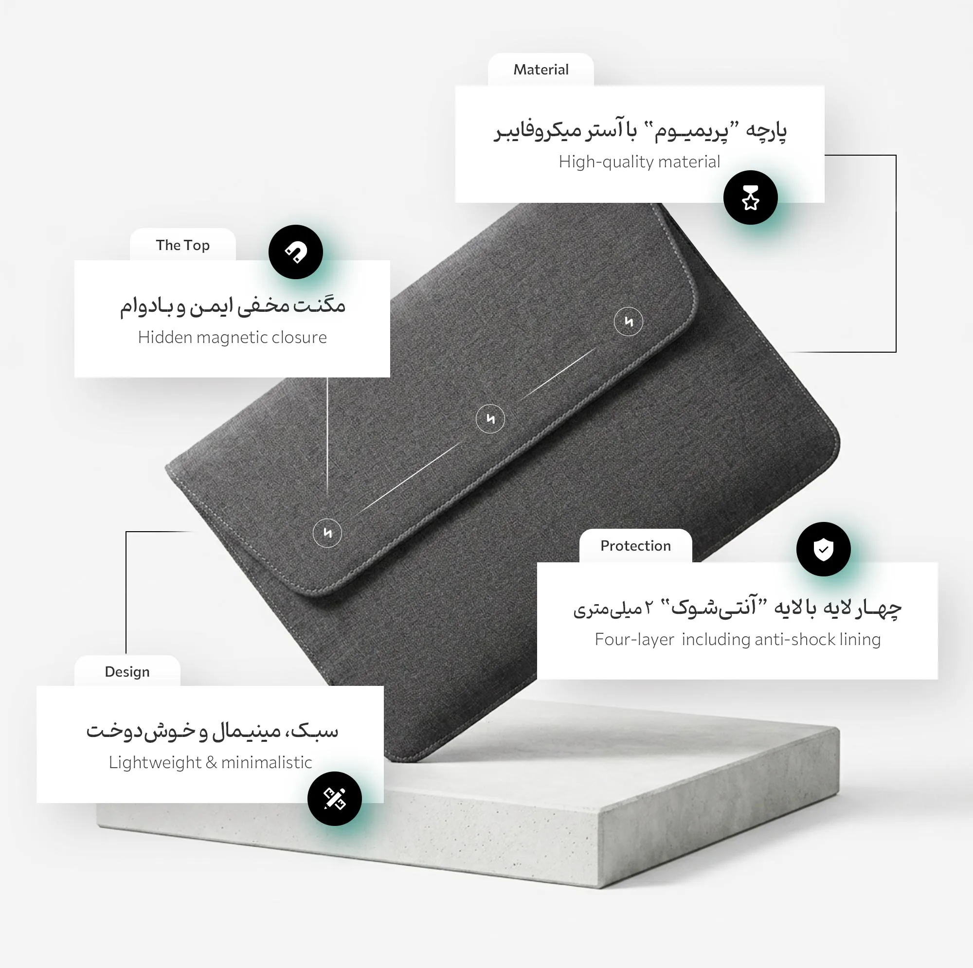 کاور لپ تاپ پِروین مدل LC-31 مناسب برای مک بوک ایر 13.3 اینچ