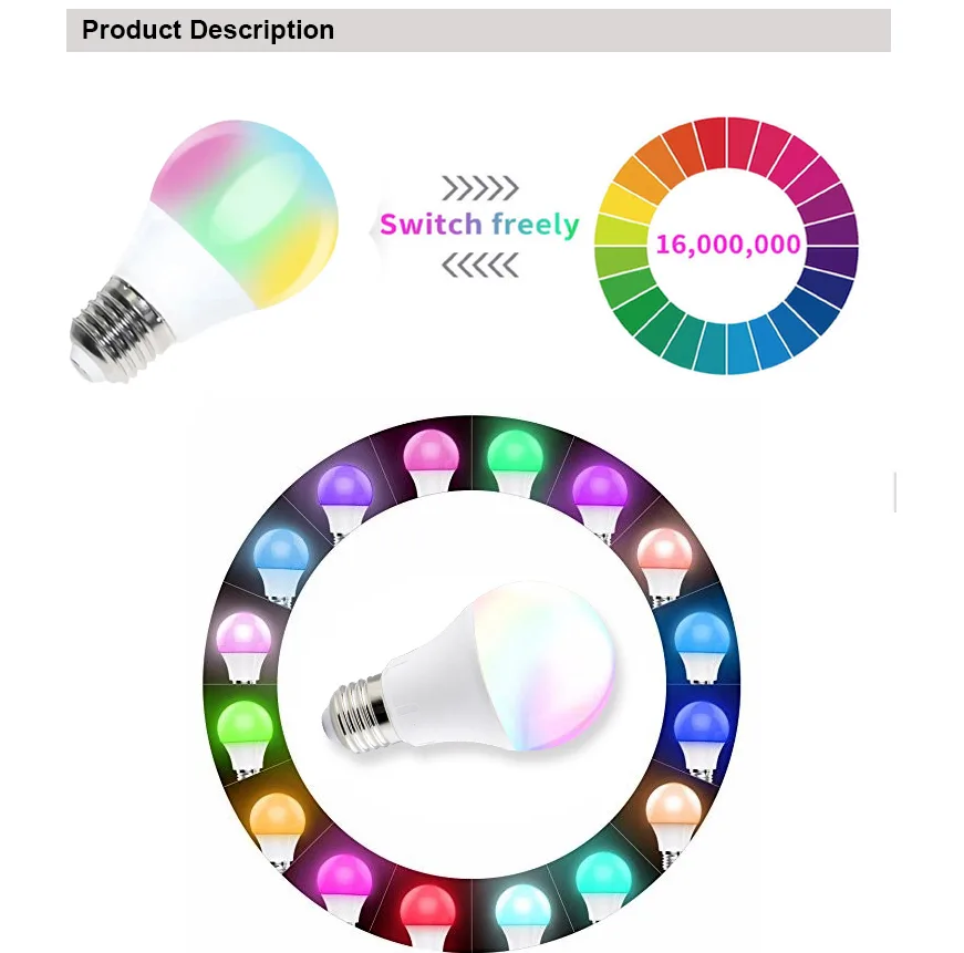 لامپ ال ای دی هوشمند 5 وات هارمن مدل SMART-LED-BULB پایه E27