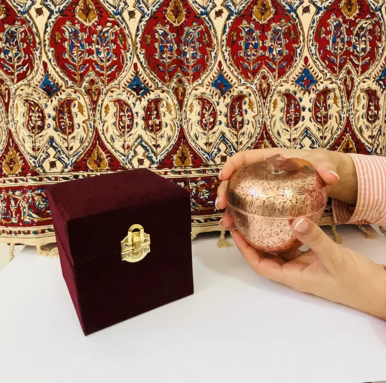 قندان مسی مدل سیب پک هدیه سازمانی HS26.4