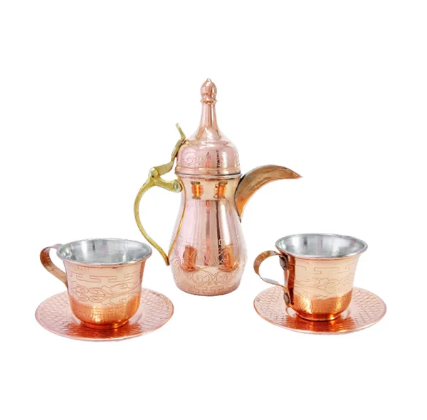 ست 5 تکه دله و فنجان مسی مدل یادگار کد HS59