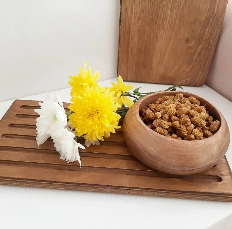 آجیل‌خوری چوبی خمره‌ای کد 04، مناسب سرو آجیل، خشکبار و ترشی، بادوام و ضدآب، شستشو با دست