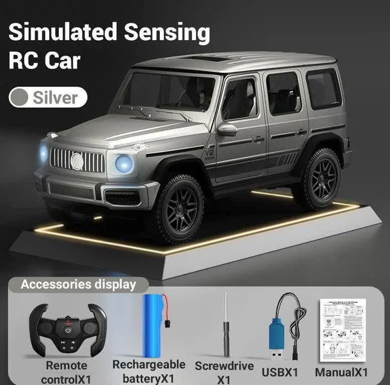 ماشین کنترلی سواری طرح بنز مدل G-Class Gesture Sensing با باتری شارژی، چرخهای لاستیکی و درهای بازشو از بغل