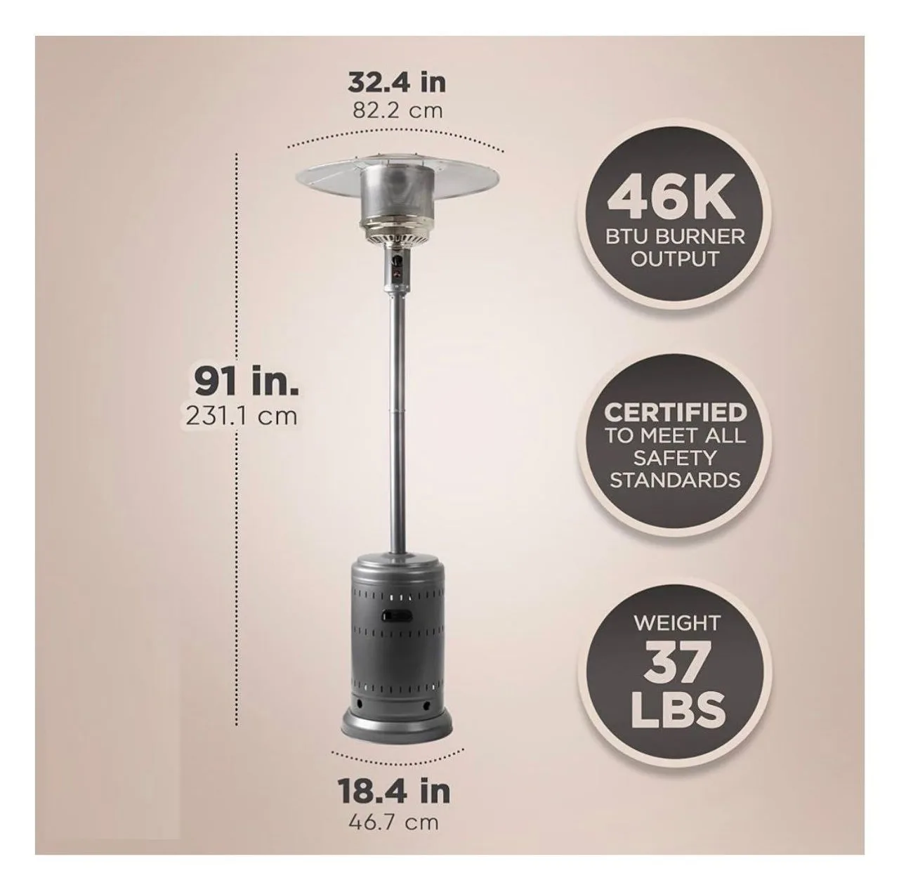 بخاری گازی زمینی مدل 46000BTU