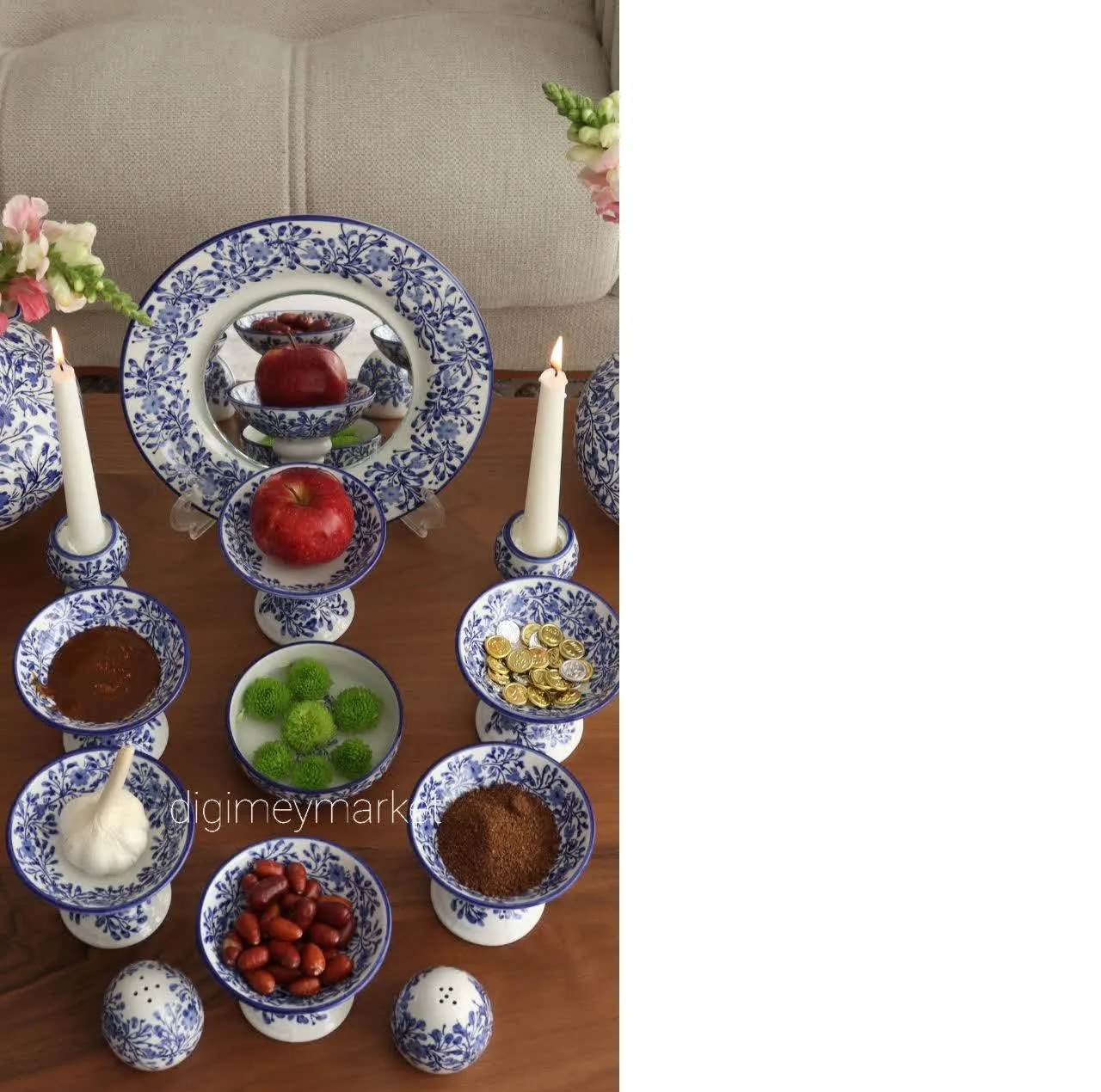 سرویس چايخوري چيني ميبد مرواريد مدل نسترن کد KEM
