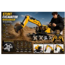 ماشین بازی کنترلی مدل بیل مکانیکی هشت چرخ طرح 15 کانال کد 9011 E