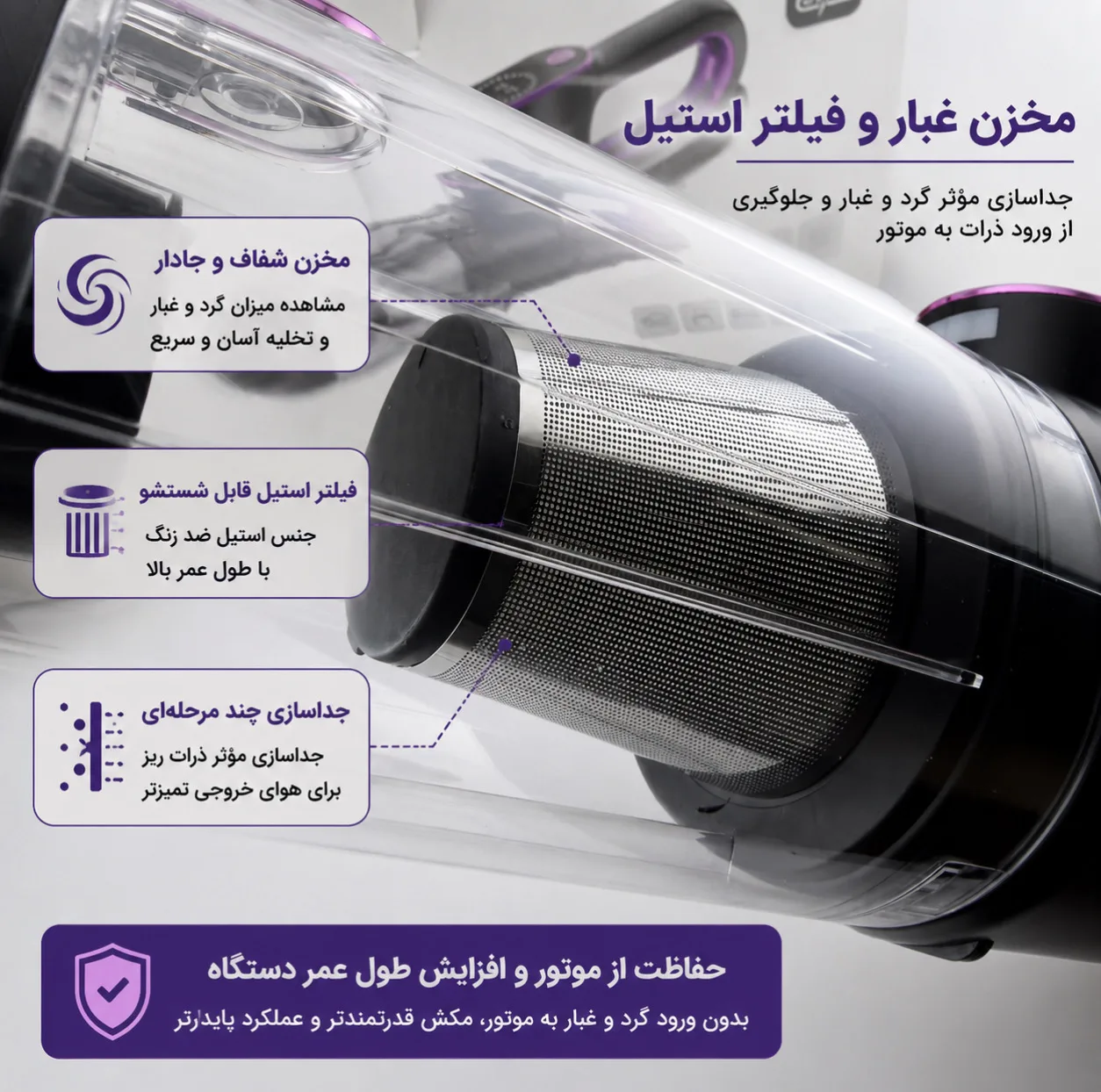 جارو شارژی و دمنده سویتو مدل ST-8007C