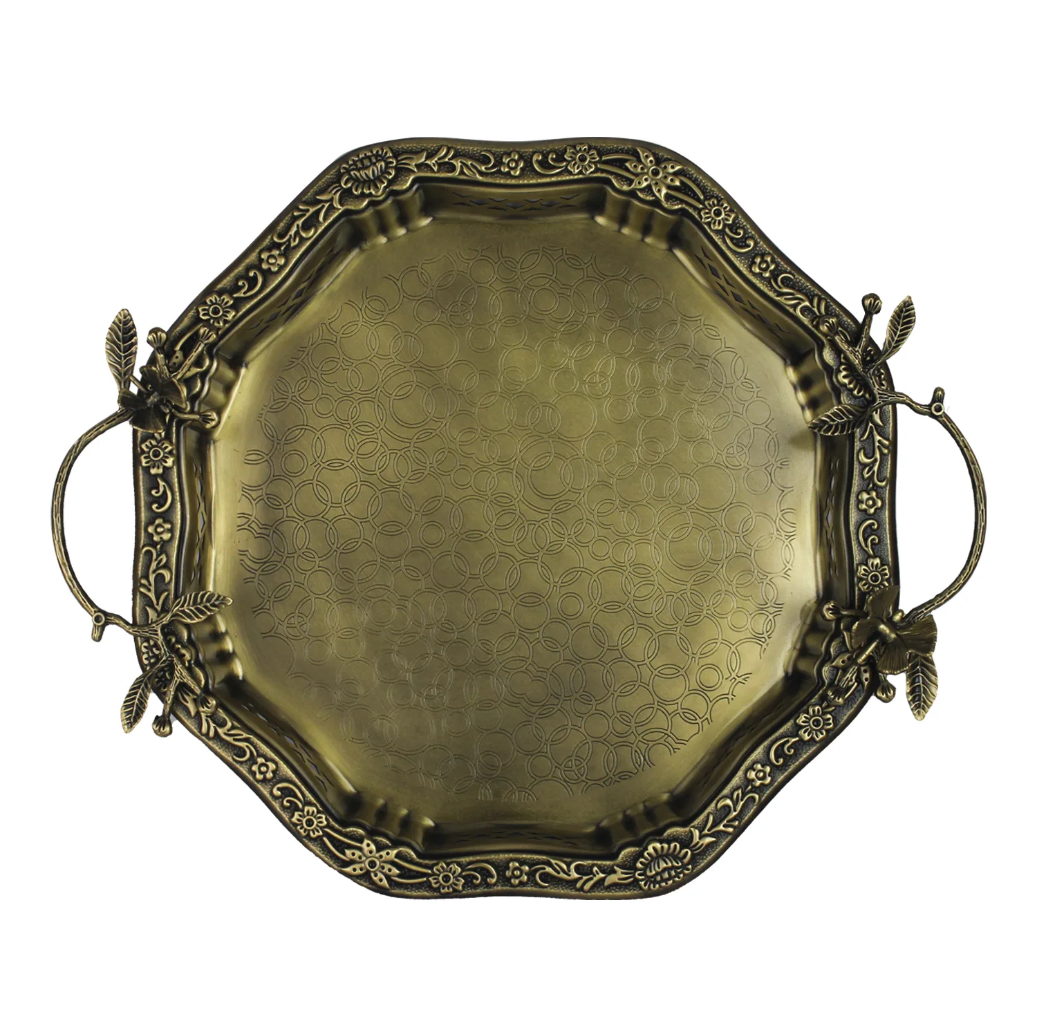 سینی دسته دار سالینو مدل پروانه  کد 6025 سایز 41x34 سانتی متر