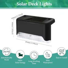 چراغ پارکی خورشیدی مدل Solar Deck بسته 4 عددی