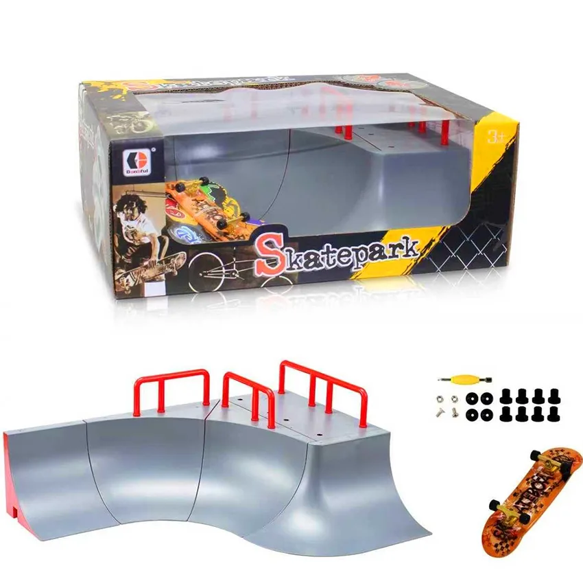 اسباب بازی مدل اسکیت انگشتی به همراه زمین بازی ماژولار طرح Skatepark کد 1810-13B