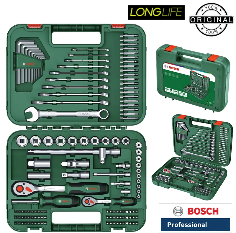 آچار و بکس بوش مدل فوق حرفه ای کد 1600A02Z9B مجموعه 132 عددی
