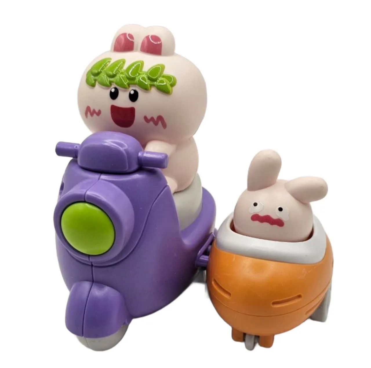 اسباب بازی ناب سل مدل خرگوش و بچه بامزه فشاری قدرتی وسپا سوار کد PRESS AND GO ANIMAL SCOOTER TOY WITH BABY NAAB002 مجموعه 2 عددی
