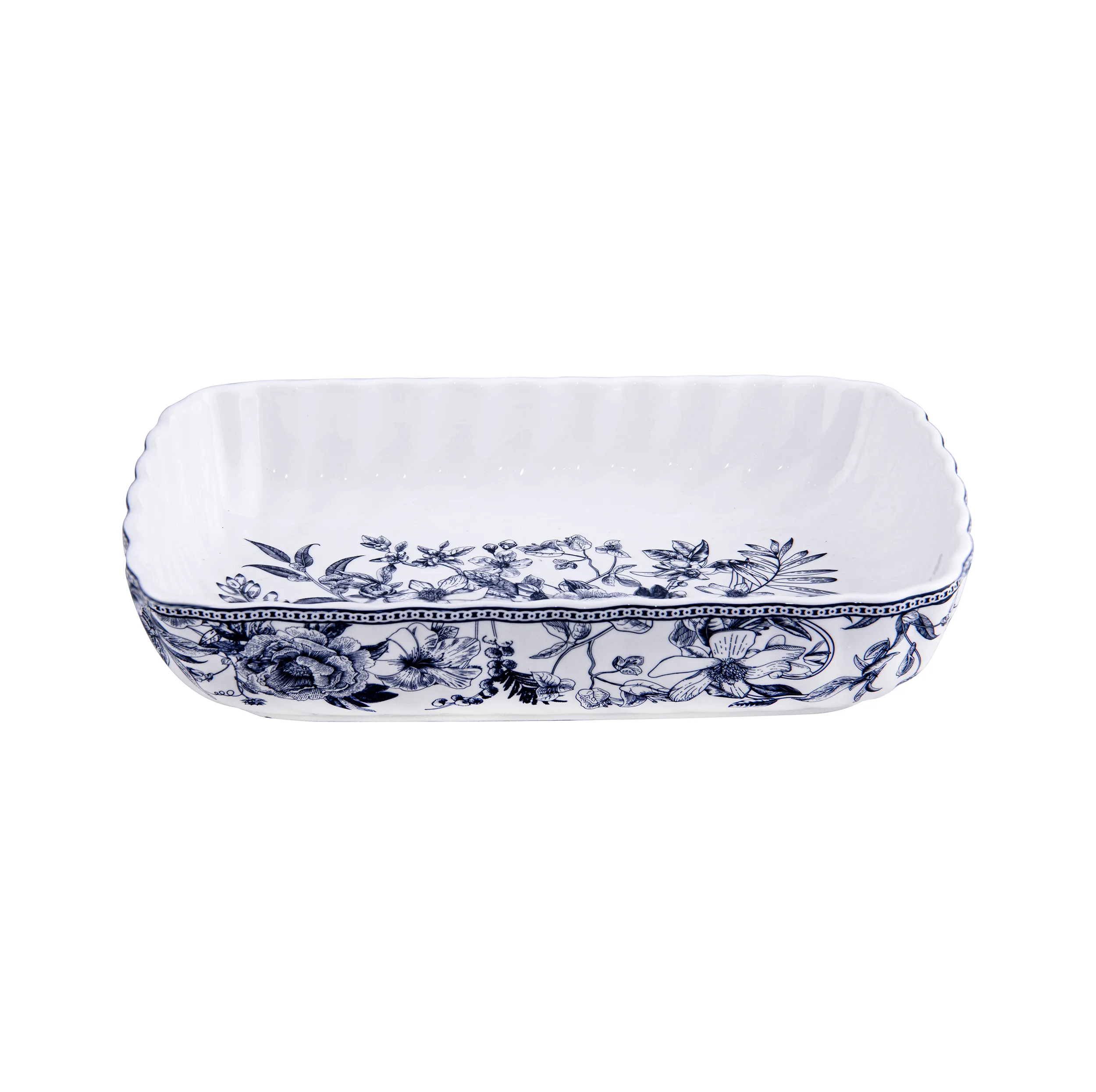 مرغ‌خوری سرامیکی گلد کیش مدل GK701134-1 طرح لوتوس قابل شست‌وشو در ماشین ظرفشویی