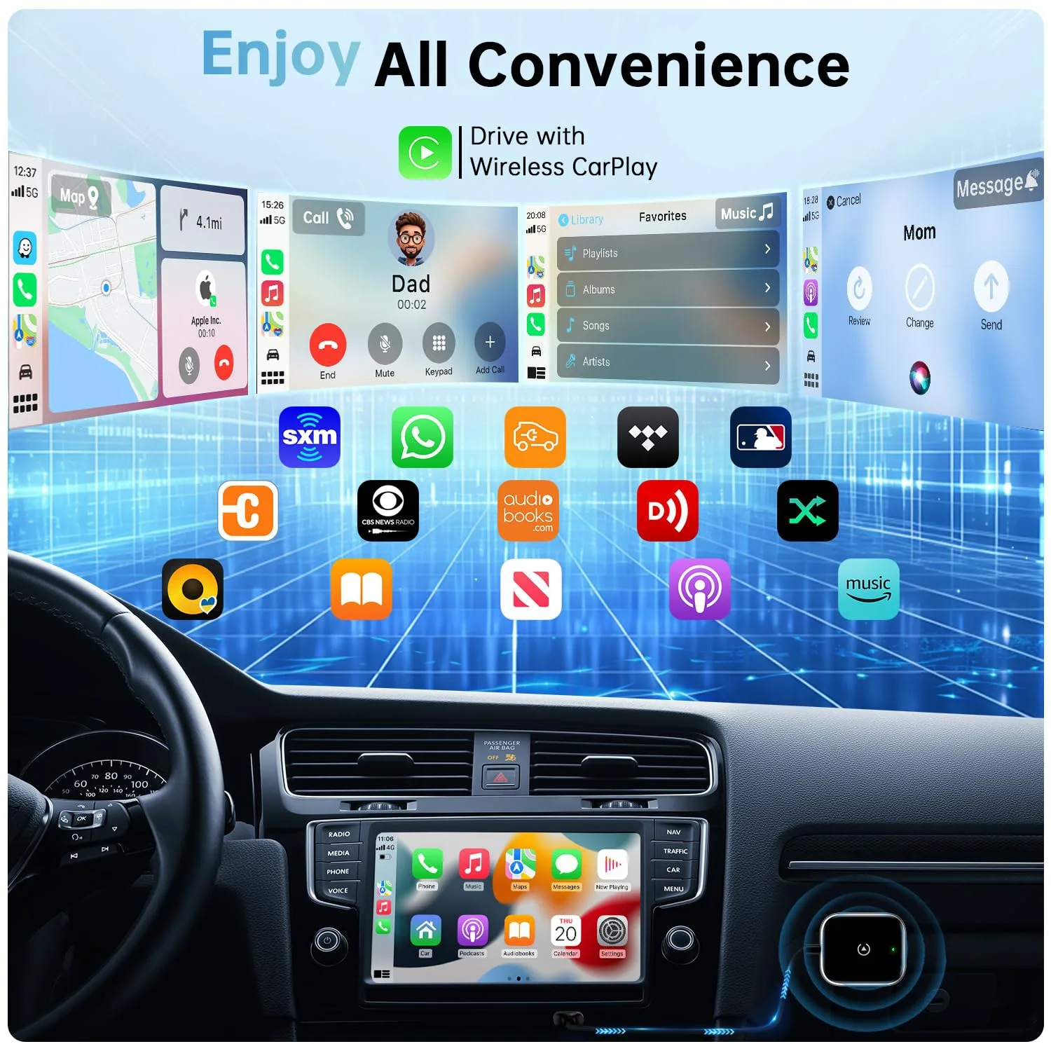 کارپلی و اندروید اتو مدل Carplay/Android Auto به همراه مبدل USB به Type-C