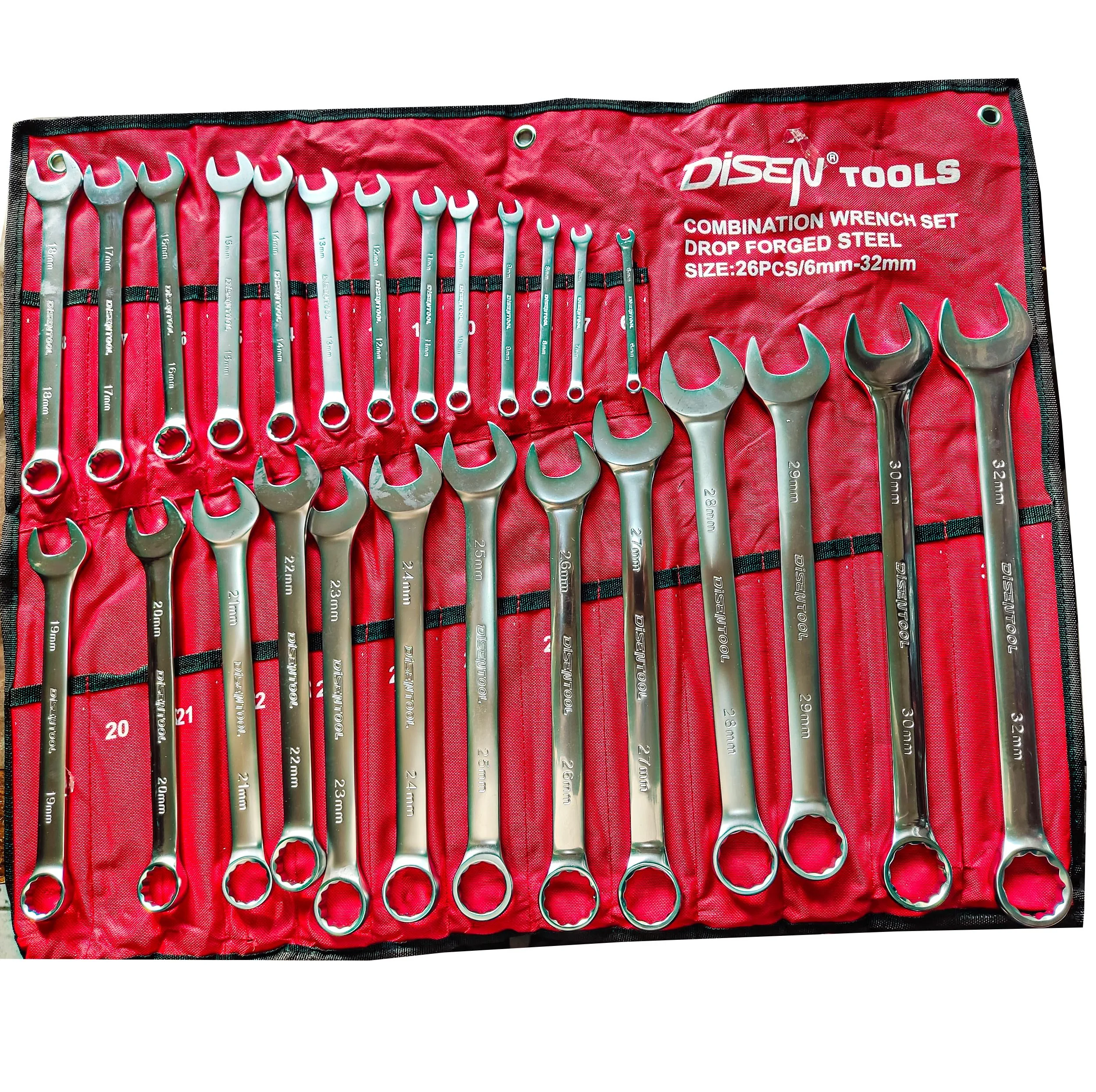 آچار یکسر تخت و یکسر رینگی دیزین تولز مدل D.S-26 PC مجموعه 26 عددی