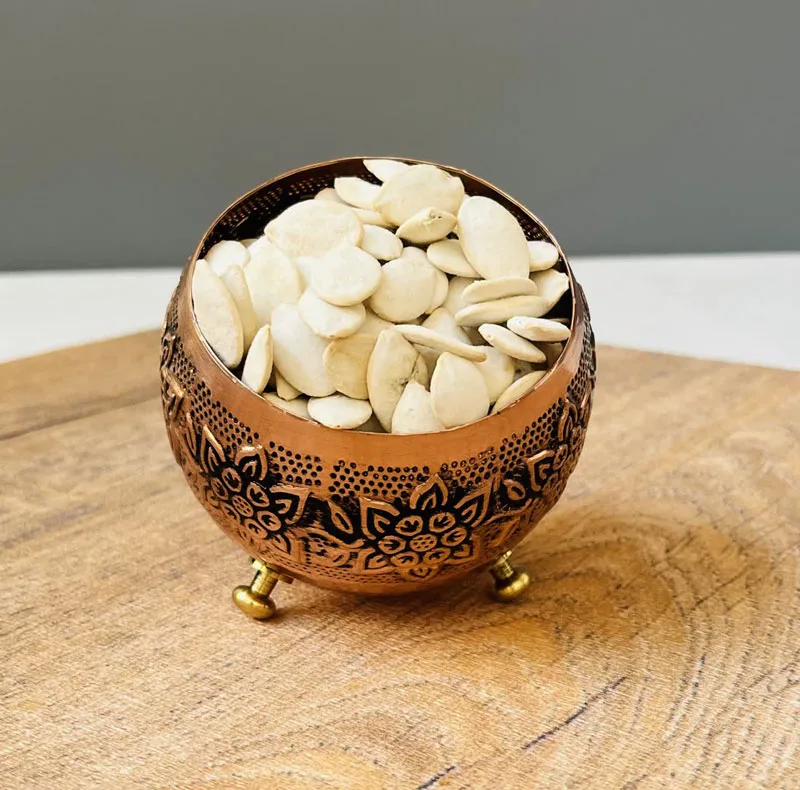 کاسه مسی مدل گوی سه پایه کد ZH245.6