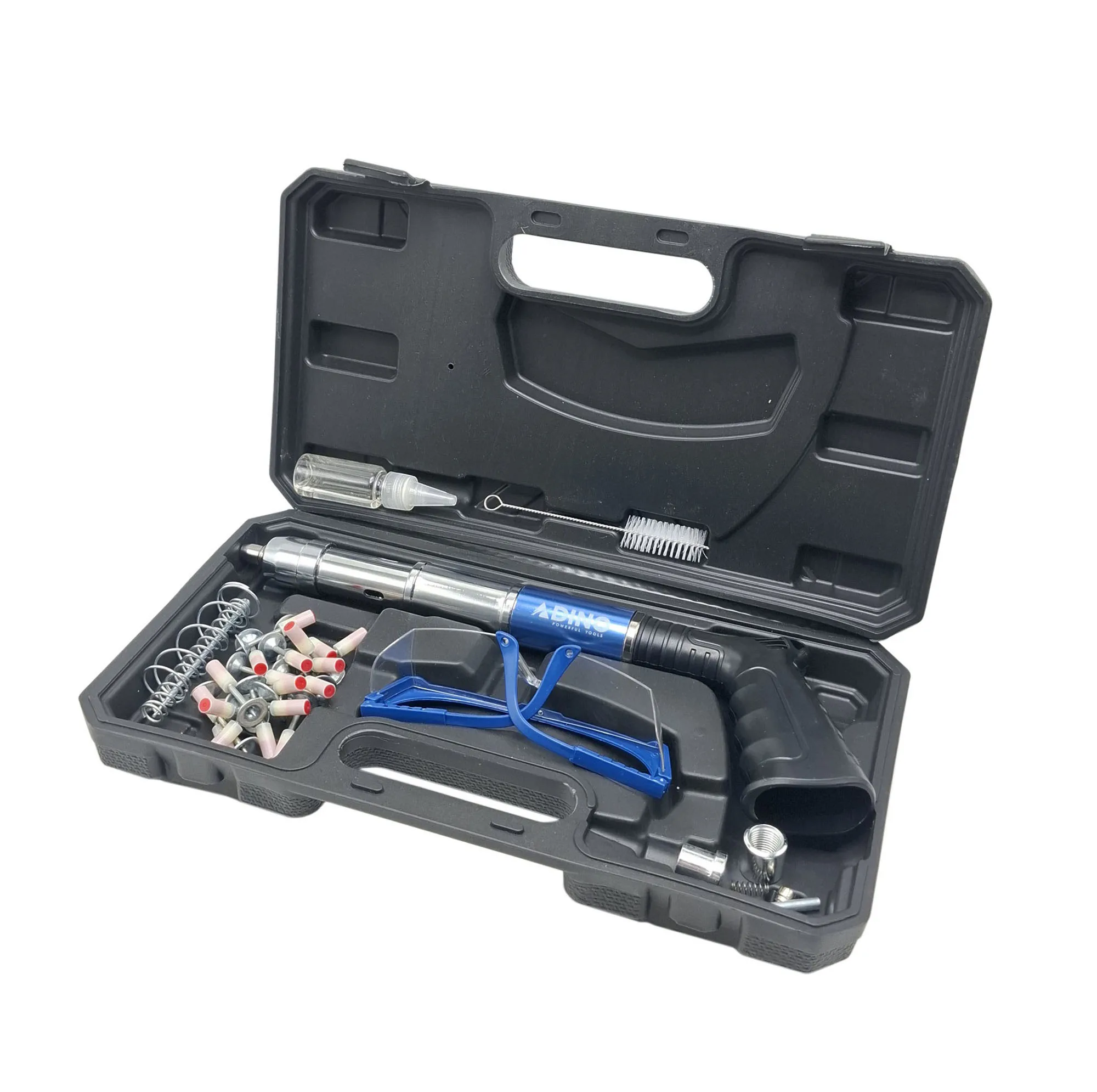 میخ کوب صنعتی دینو مدل Powerful tool سایز 20- 50 میلی متر به همراه 20 عدد میخ چاشنی مجموعه 30 عددی