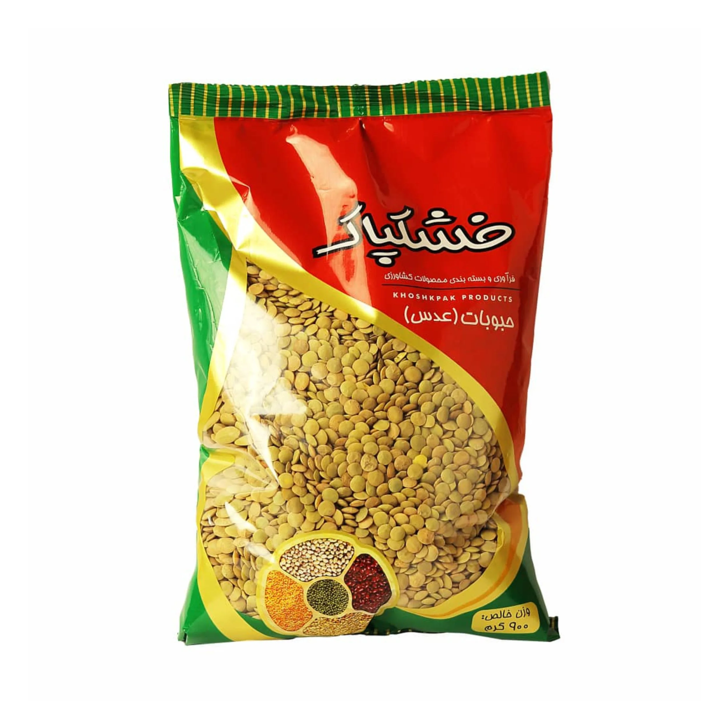 عدس خشکپاک مقدار 900 گرم