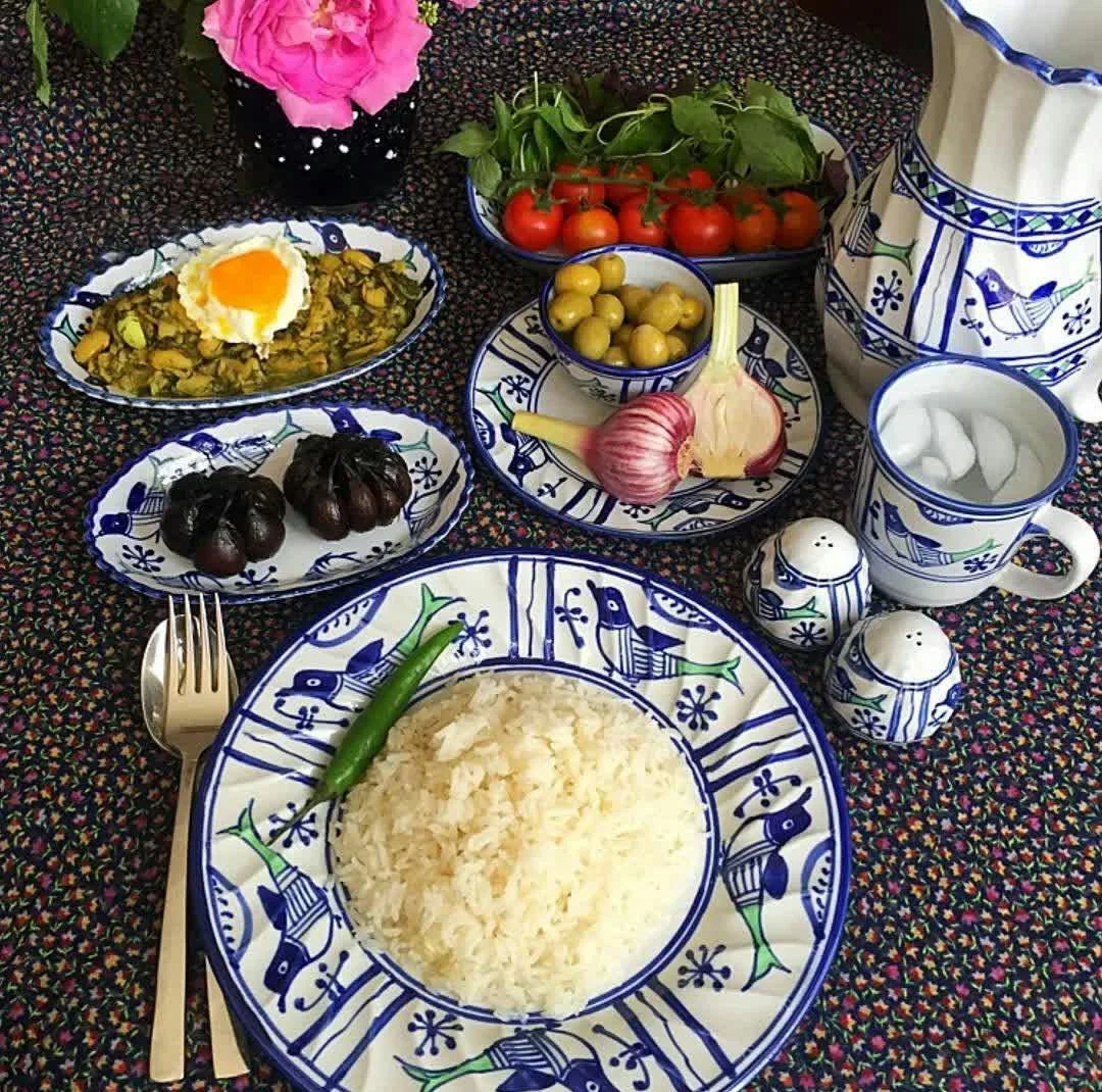 ديس بيضي چيني ميبدمرواريد مدل مرغي ساده کدB