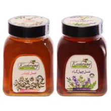 عسل طبیعی چهل گیاه رویال کندو کوهرنگ – 900 گرم به همراه عسل طبیعی آویشن رویال کندو کوهرنگ – 900 گرم