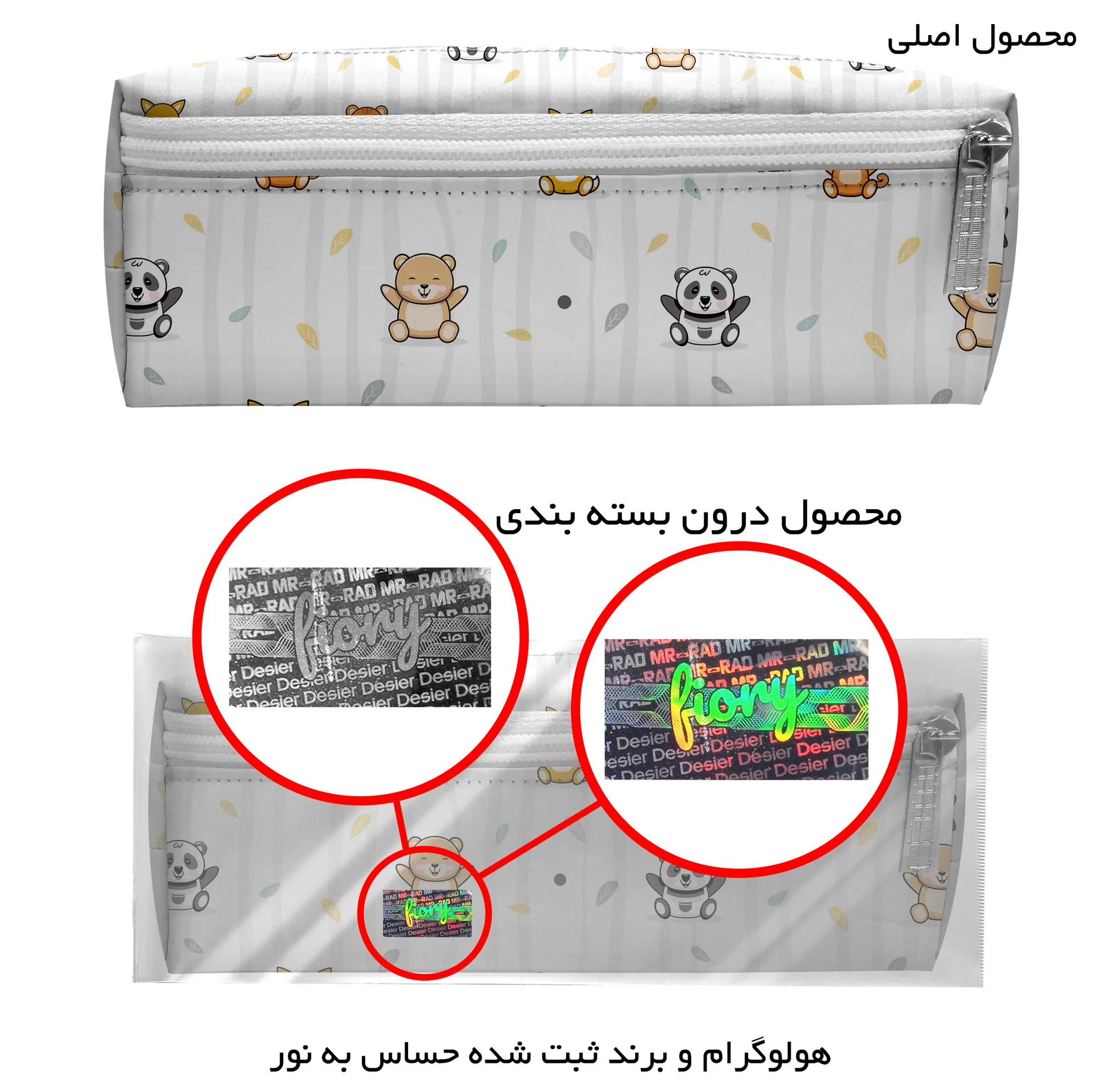 جامدادی مستر راد مدل سه زیپ طرح خرس های مهربون کد fiory 2443