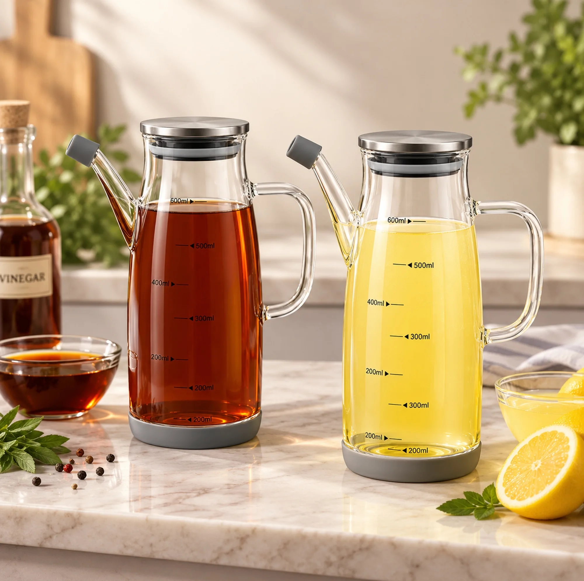 ظرف روغن مدل در استیل طرح ضد چکه 600ml