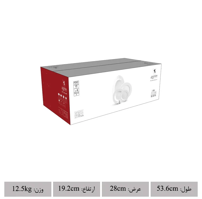 سرویس غذاخوری 28 پارچه 6 نفره چینی زرین ایران مدل ادلین توسی درجه یک