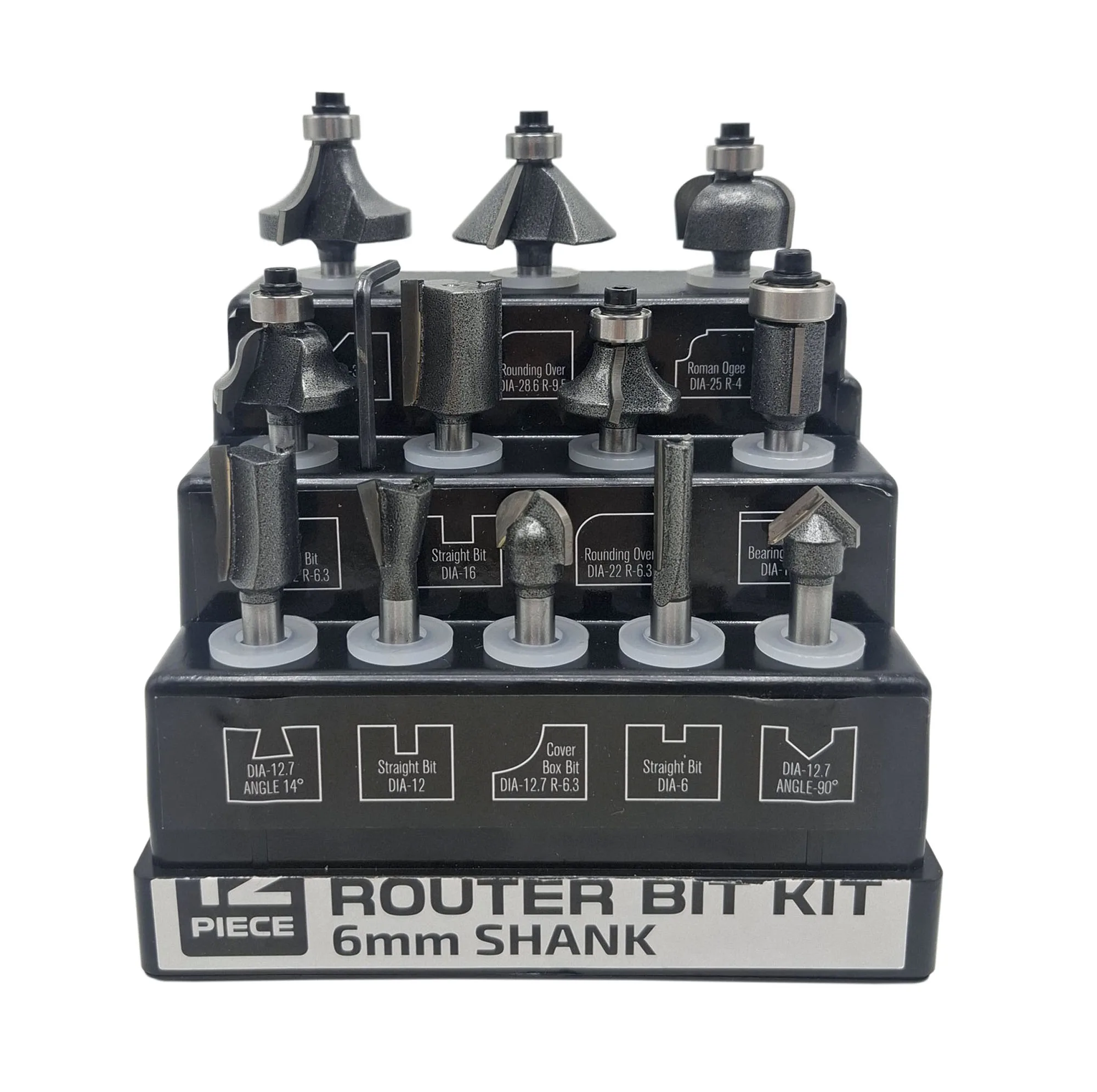 تیغ اوور فرز صنعتی پلاتینیوم مدل YP-SHEFT6MM مجموعه 12 عددی