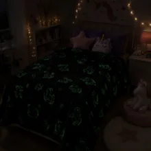 پتو مسافرتی 1 نفره مدل شب نما طرح یونیکورن سایز 160×220 سانتی متر