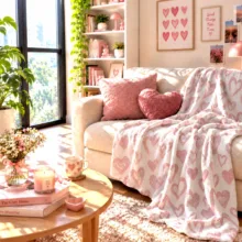 پتو مسافرتی 1 نفره مدل عشق سایز 160×220 سانتی‌متر