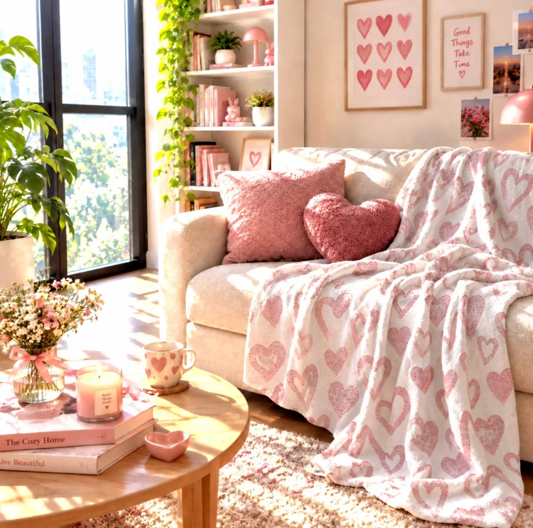 پتو مسافرتی 1 نفره مدل عشق سایز 160×220 سانتیمتر