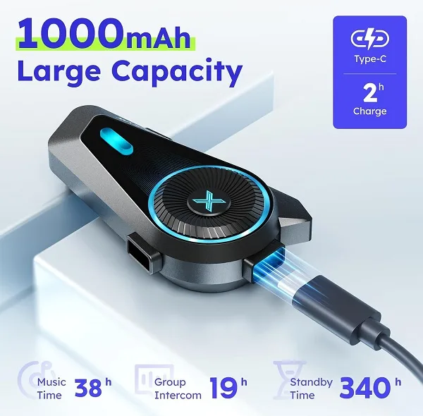 هدست موتورسیکلت مکس رانُن مدل D10 بسته 2 عددی