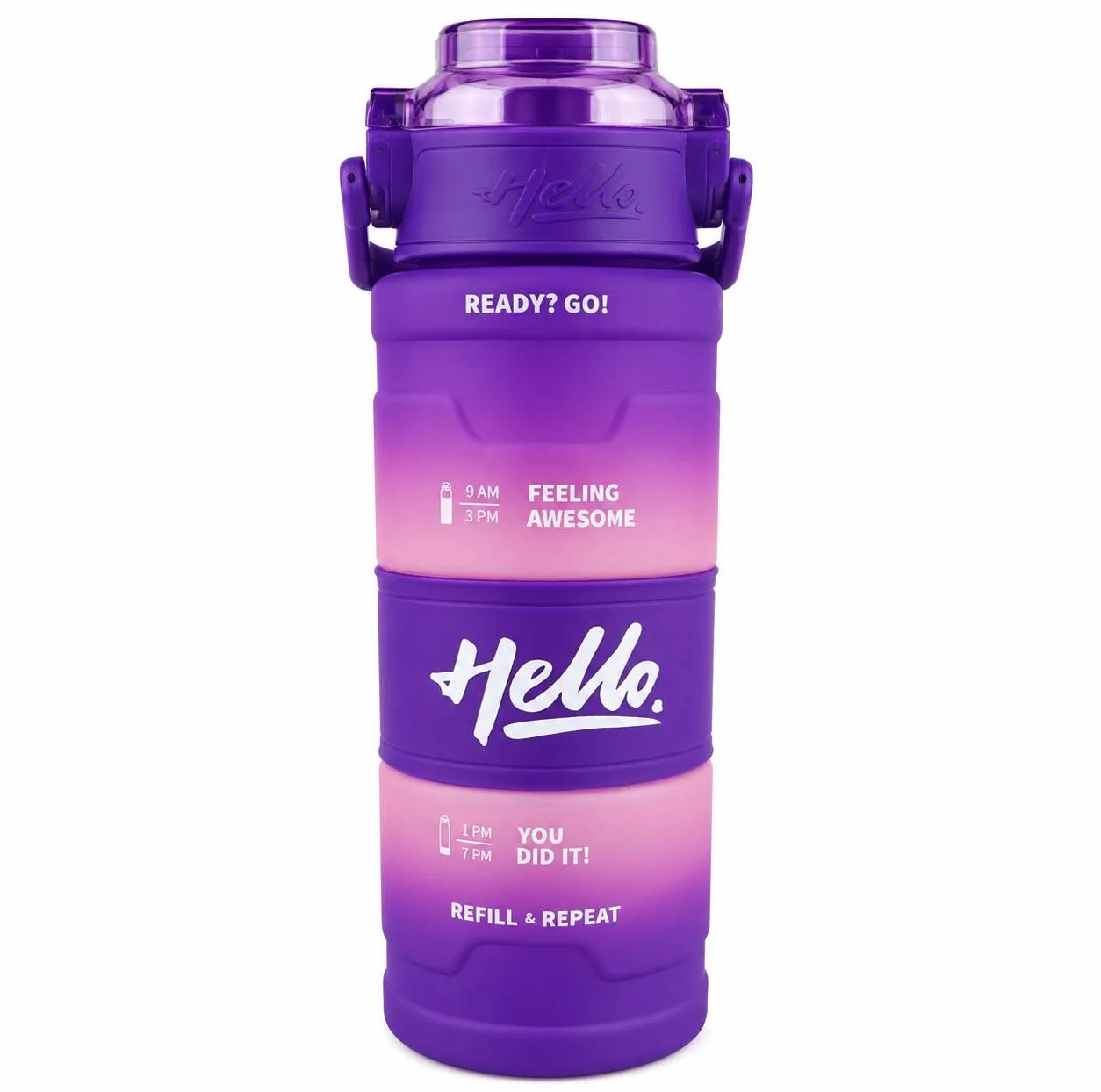 قمقمه مدل HELLO دور سیلیوکونی، با حجم 800 میلی‌لیتر و نی دار
