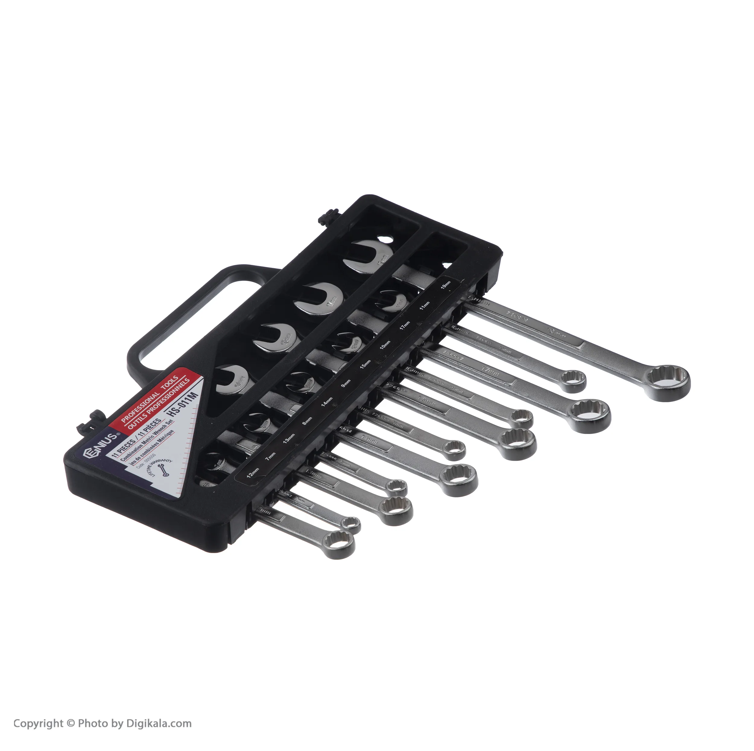 مجموعه ۱۱ عددی آچار یکسر رینگی یکسر تخت جنیوس تولز مدل HS-011M