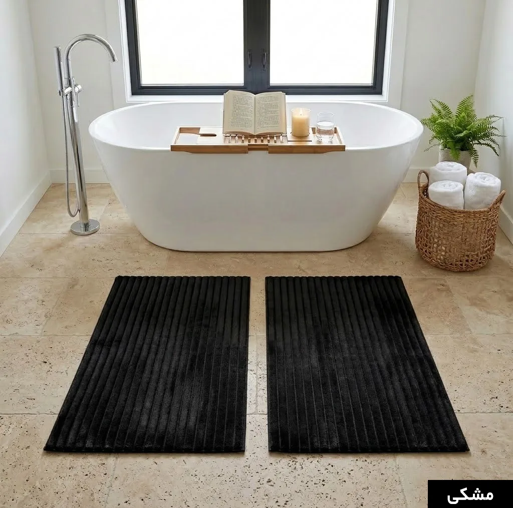 پادری وینوما مدل 4 لایه مخمل استرایپ سایز 50×100 سانتی متر مناسب برای فضای داخلی بسته 2 عددی