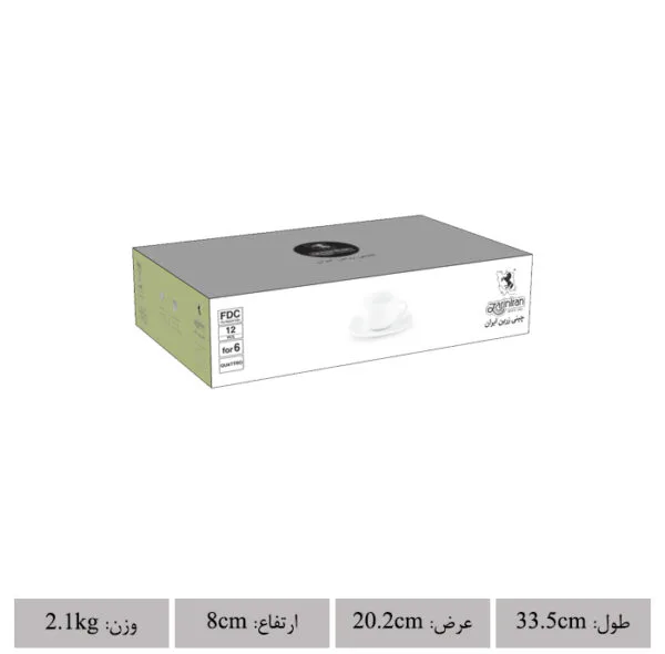 سرویس چای خوری 12 پارچه چینی زرین ایران سری کواترو مدل فلورانس کد012