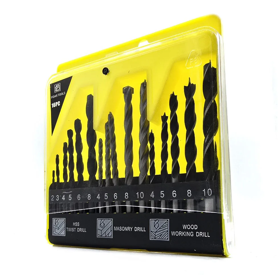 مته دریل شارژی و برقی فیدار مدل HSS-16PCS مجموعه 16 عددی