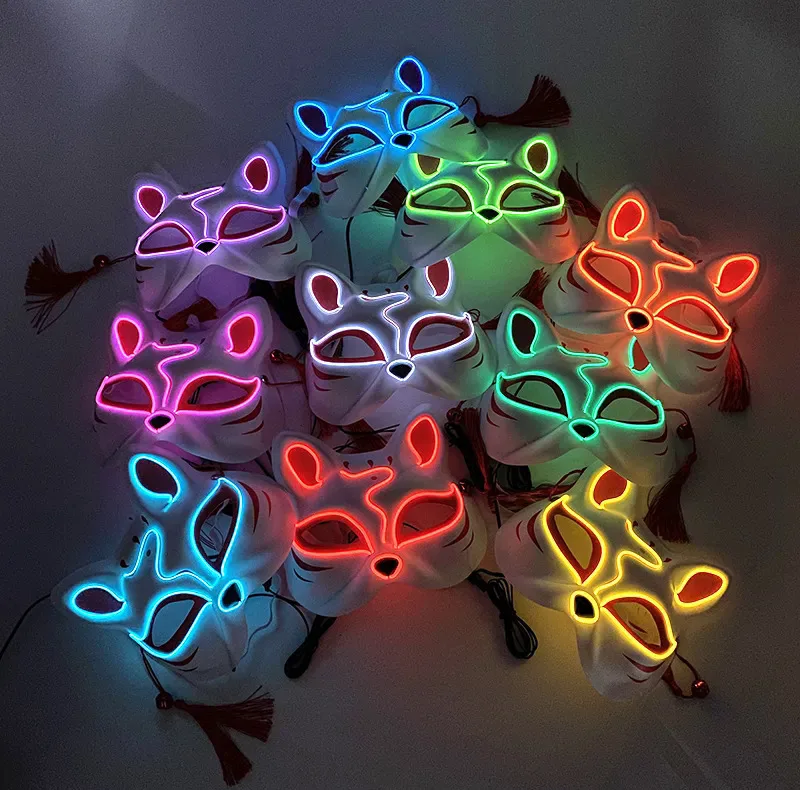 ماسک ایفای نقش مدل چراغ دار طرح روباه کد Neon1