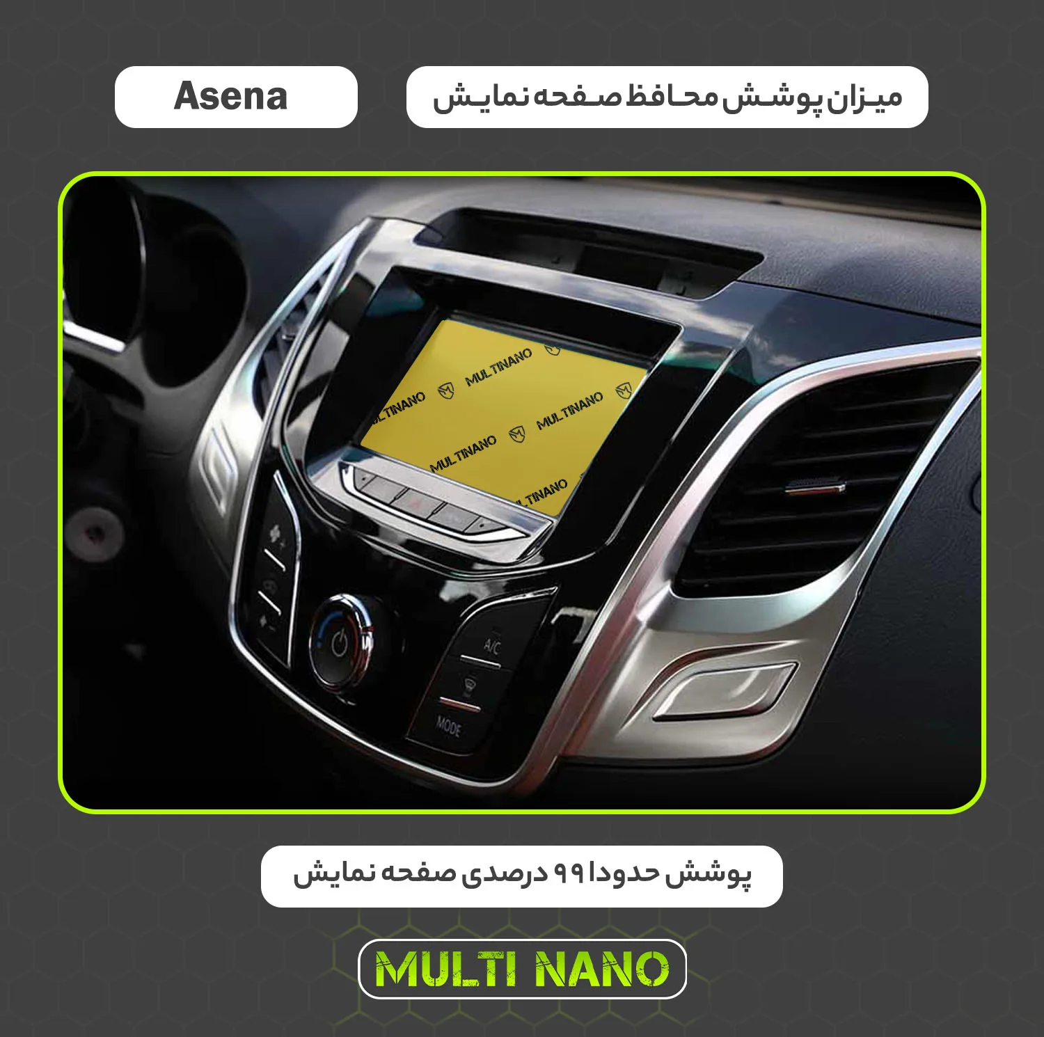 محافظ صفحه نمایش خودرو مولتی نانو مدل X-S1N مناسب برای آمیکو Asena New