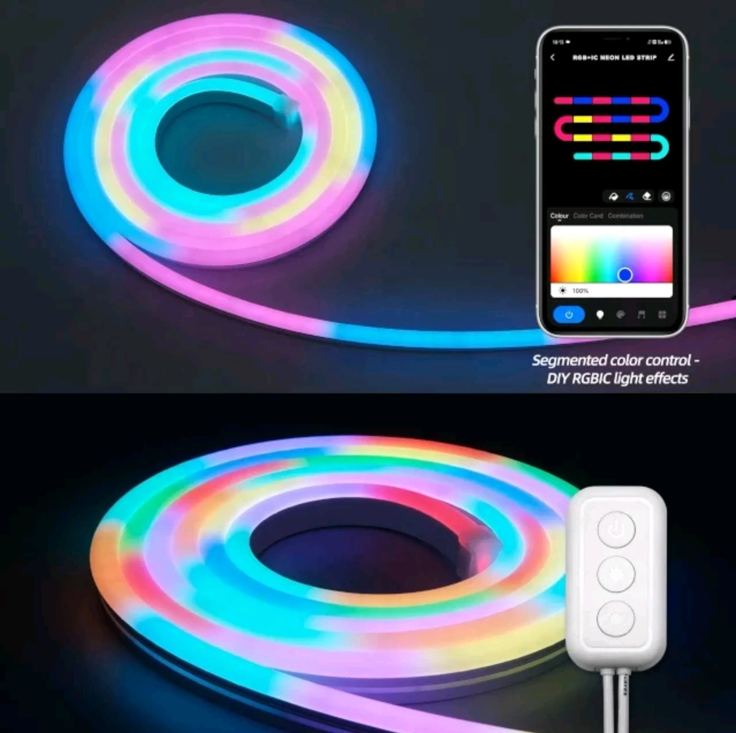 ریسه مدل نئون فلکسی RGB-IC App طول 5 متر