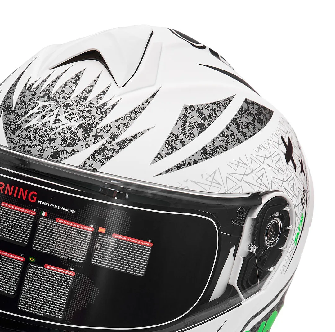 کلاه کاسکت فک متحرک فلش مدل 935sv neon-yellowgreen-white