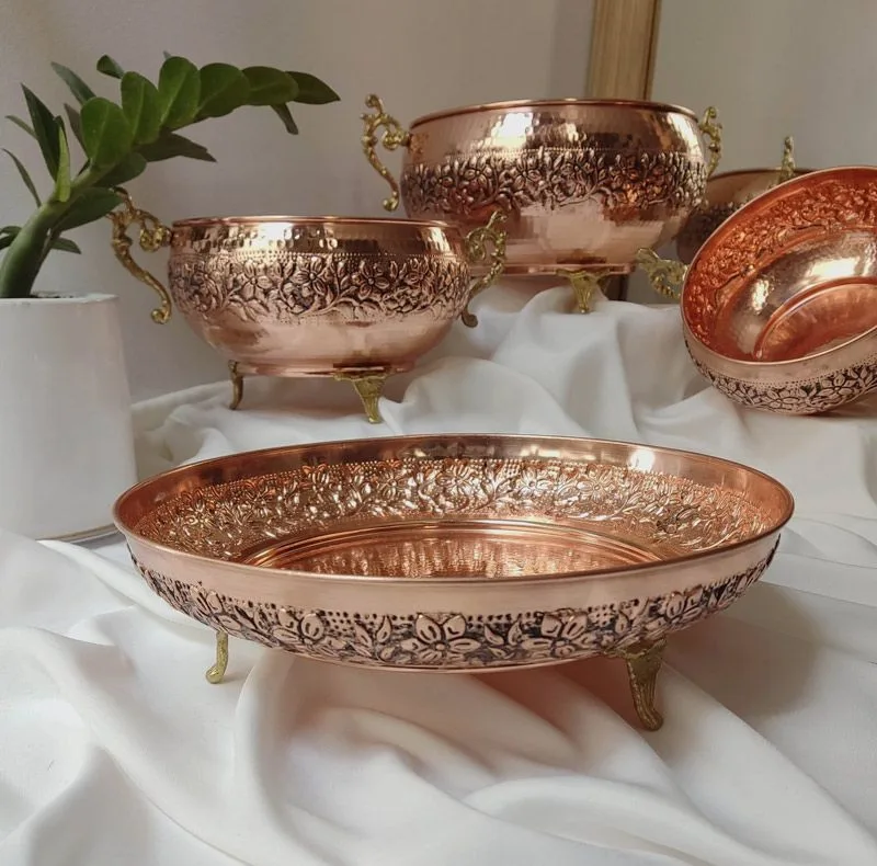 شیرینی خوری مسی مدل اطلس کد ZH434.2