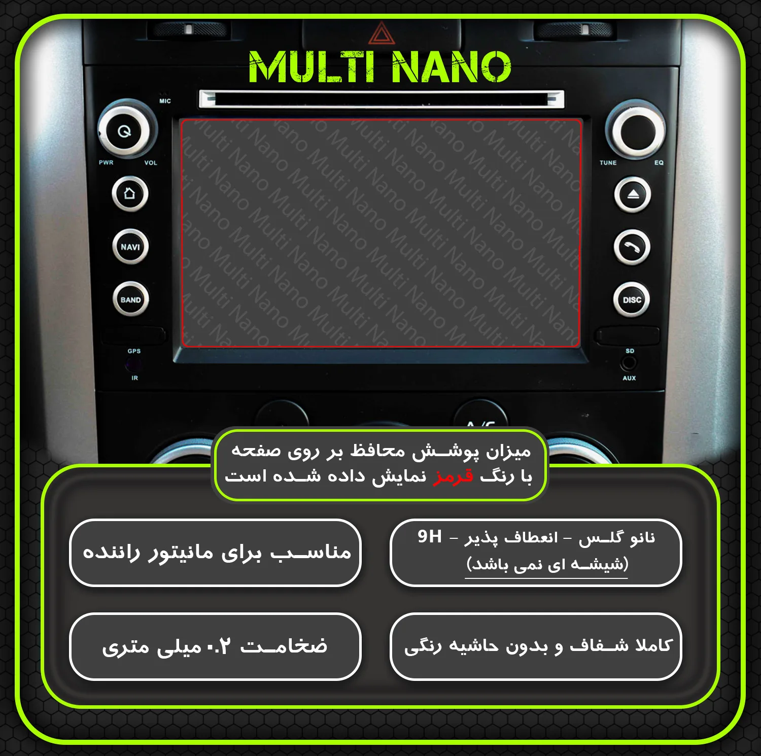 محافظ صفحه نمایش خودرو مولتی نانو مدل X-S1N مناسب برای مانیتور سوزوکی ویتارا مجموعه 3 عددی