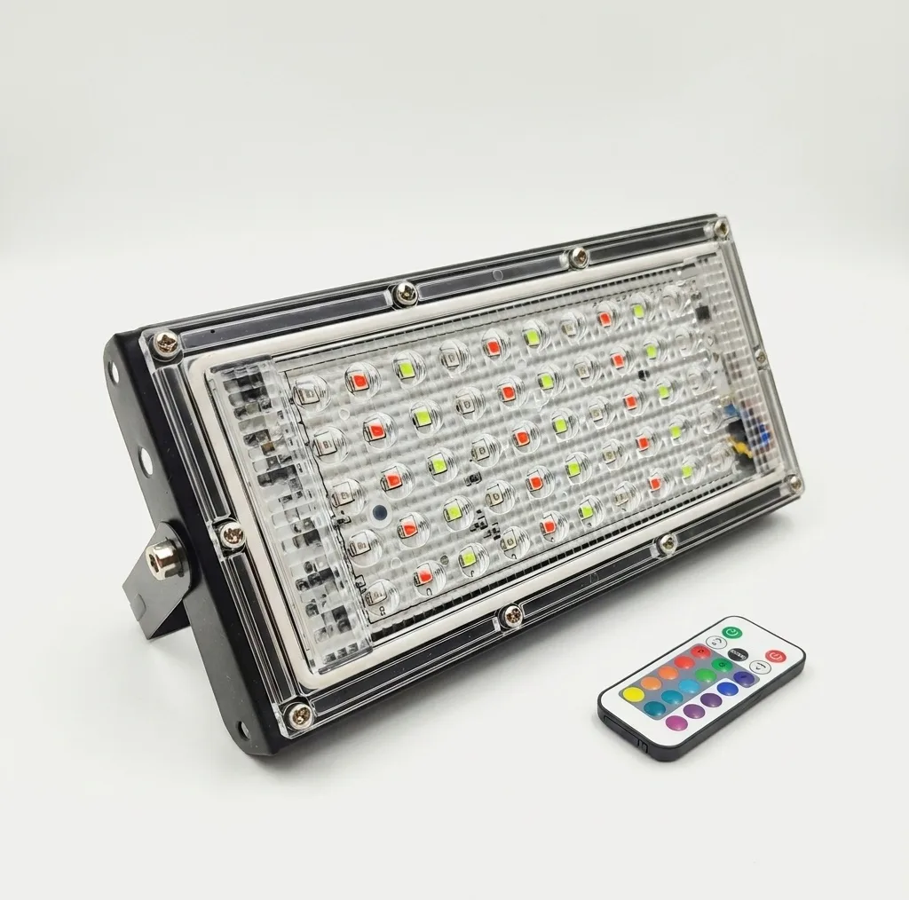 پروژکتور 50 وات نوراک مدل RGB چند رنگ ریموات دار