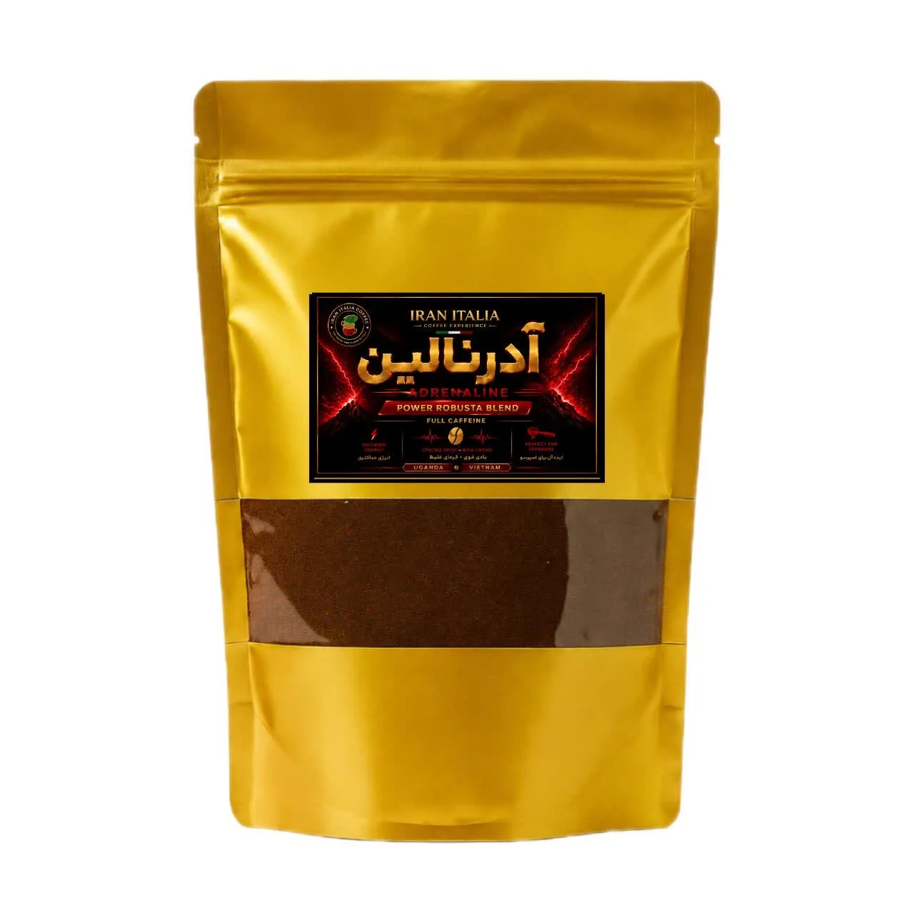 پودر قهوه اسپرسو روبوستا آدرنالین ایران ایتالیا - 1000 گرم