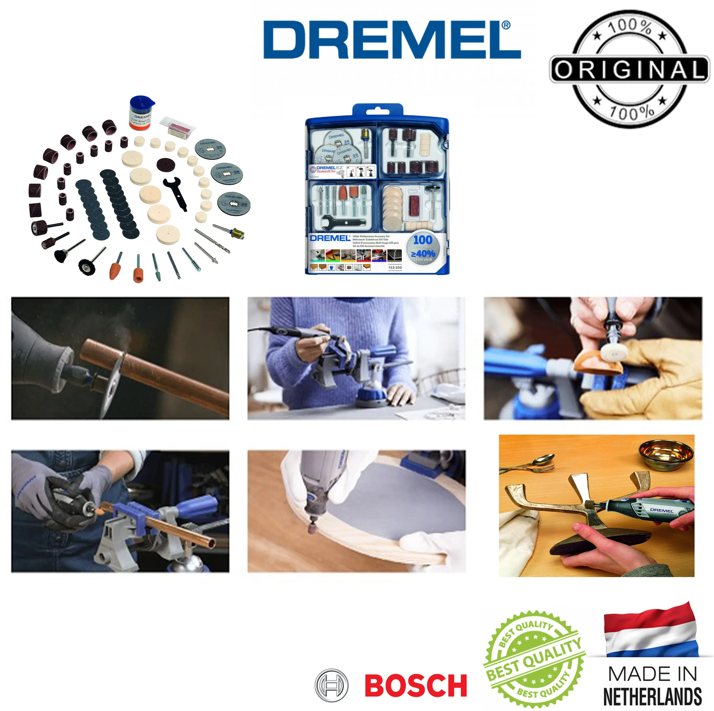 صفحه برش و ساب و پرداخت درمل مدل Dremel 723-100 Accessories مجموعه 100 عددی