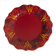 بشقاب میناکاری مدل نقش برجسته لب کنگره ای کد 138 بسته 12 عددی