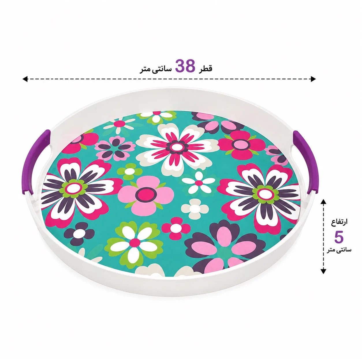 سینی دسته دار مدل بامبو کد AKB2 سایز 38×38 سانتیمتر