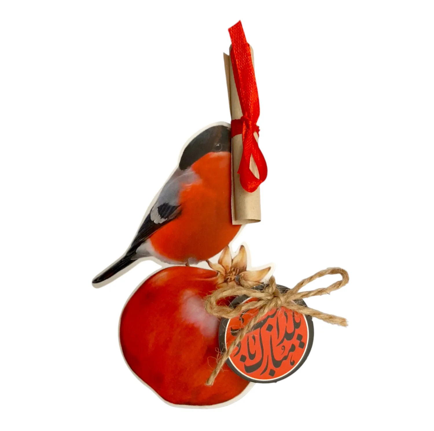 گیفت مدل یلدا طرح سینه سرخ  کد 5 بسته 20 عددی