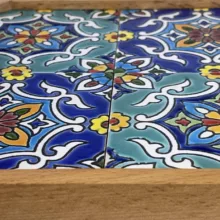 سینی کاشی کاری مدل چهارباغ ۲
